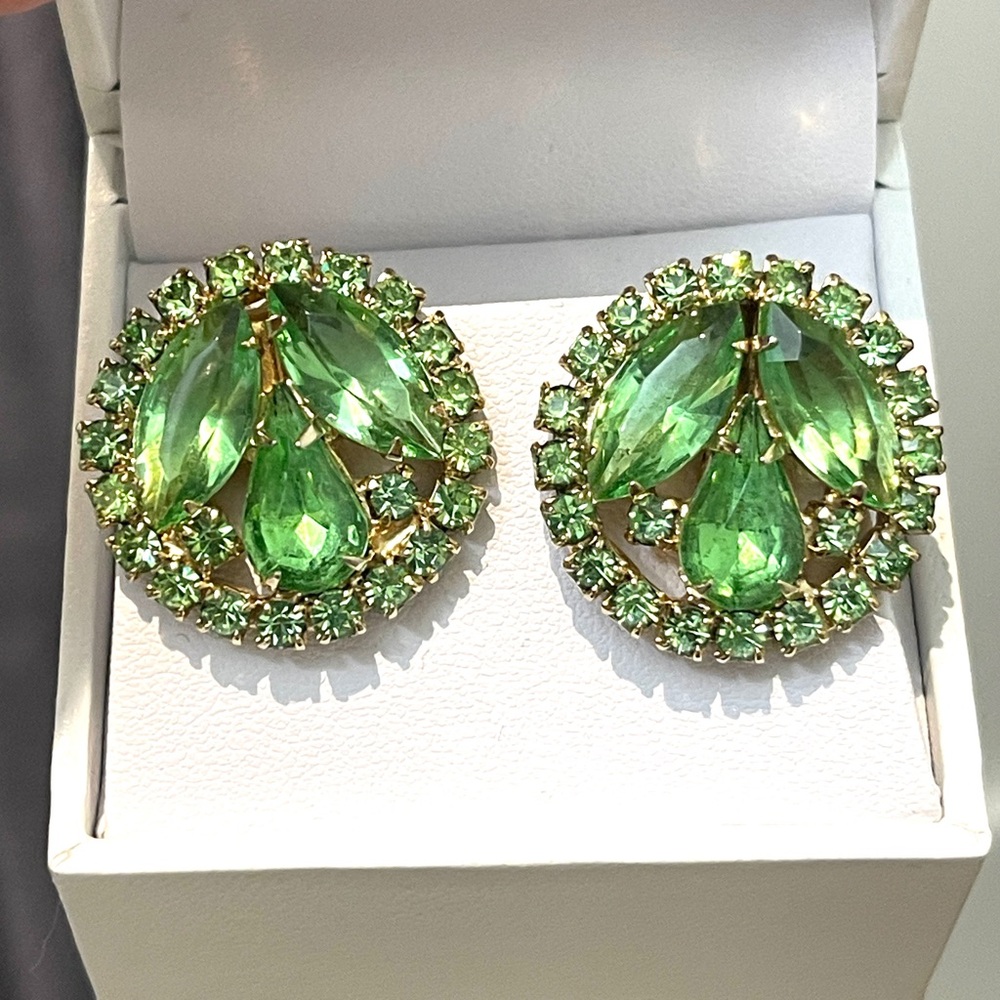 Albert Weiss Green Crystal Earrings